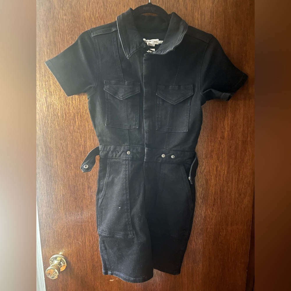 Good American Black Denim Dress- CHECK NOTES